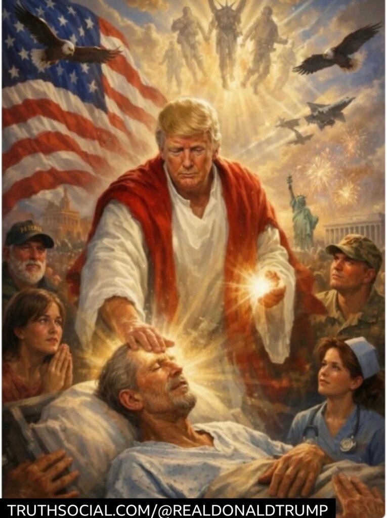 Trump publica imagem blasfema e depois a exclui